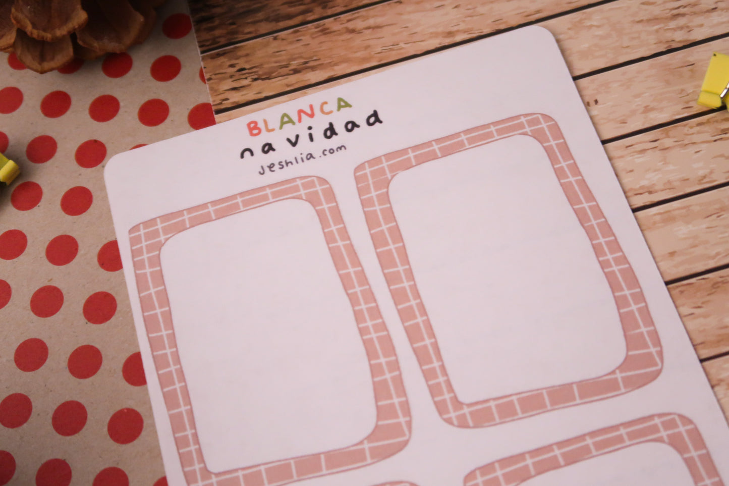 Planilla de stickers - cuadros navidad
