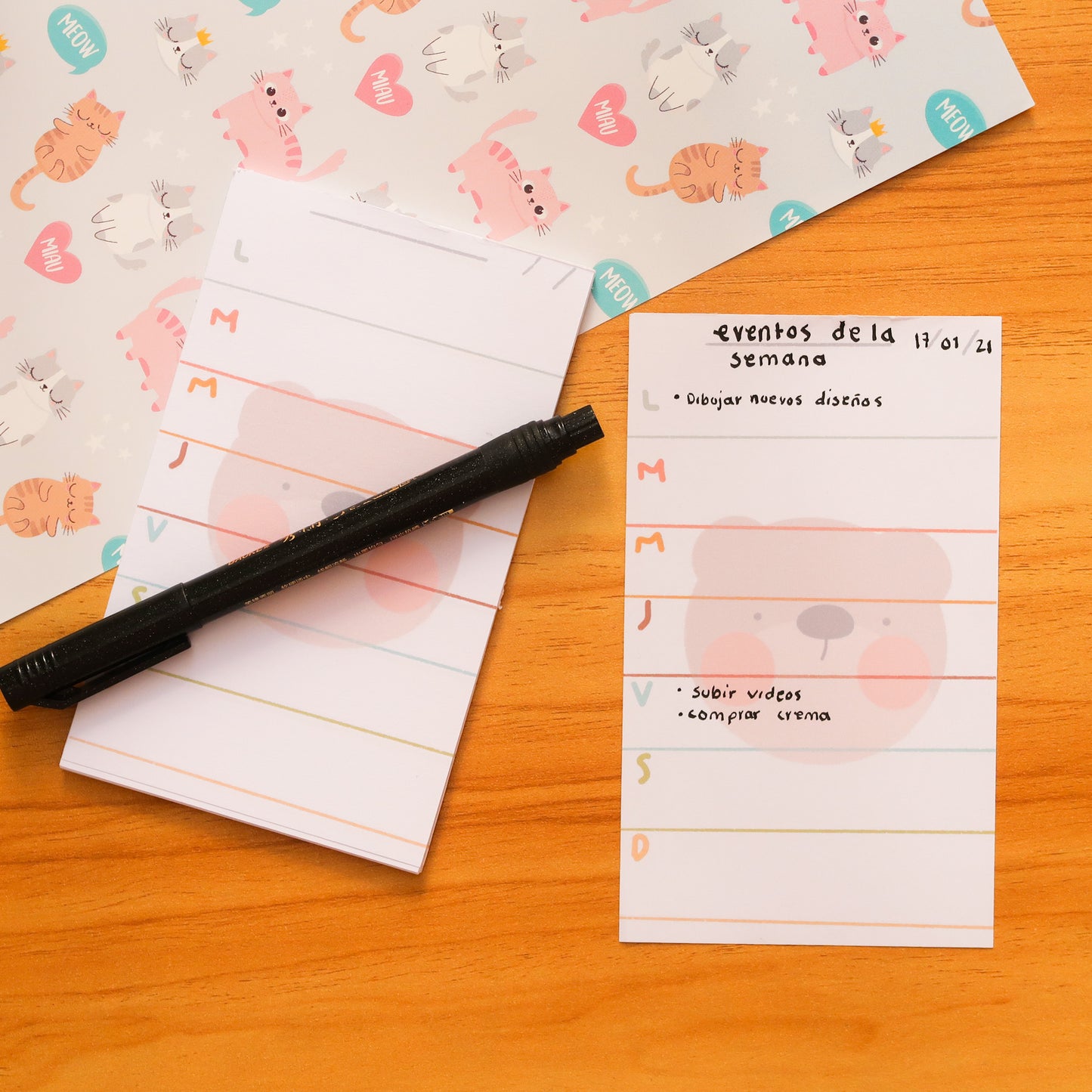 Bloc de notas – planificación semanal