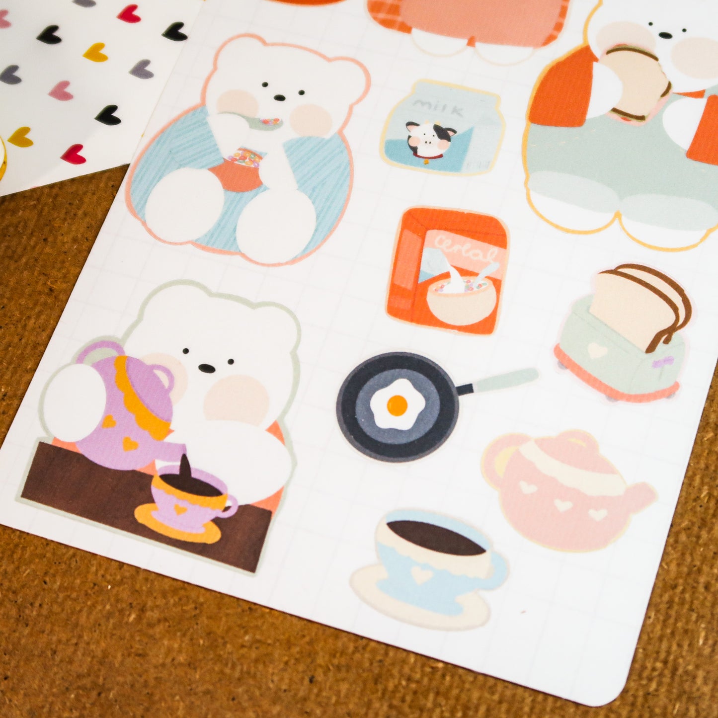 Planilla de stickers - desayuno feliz