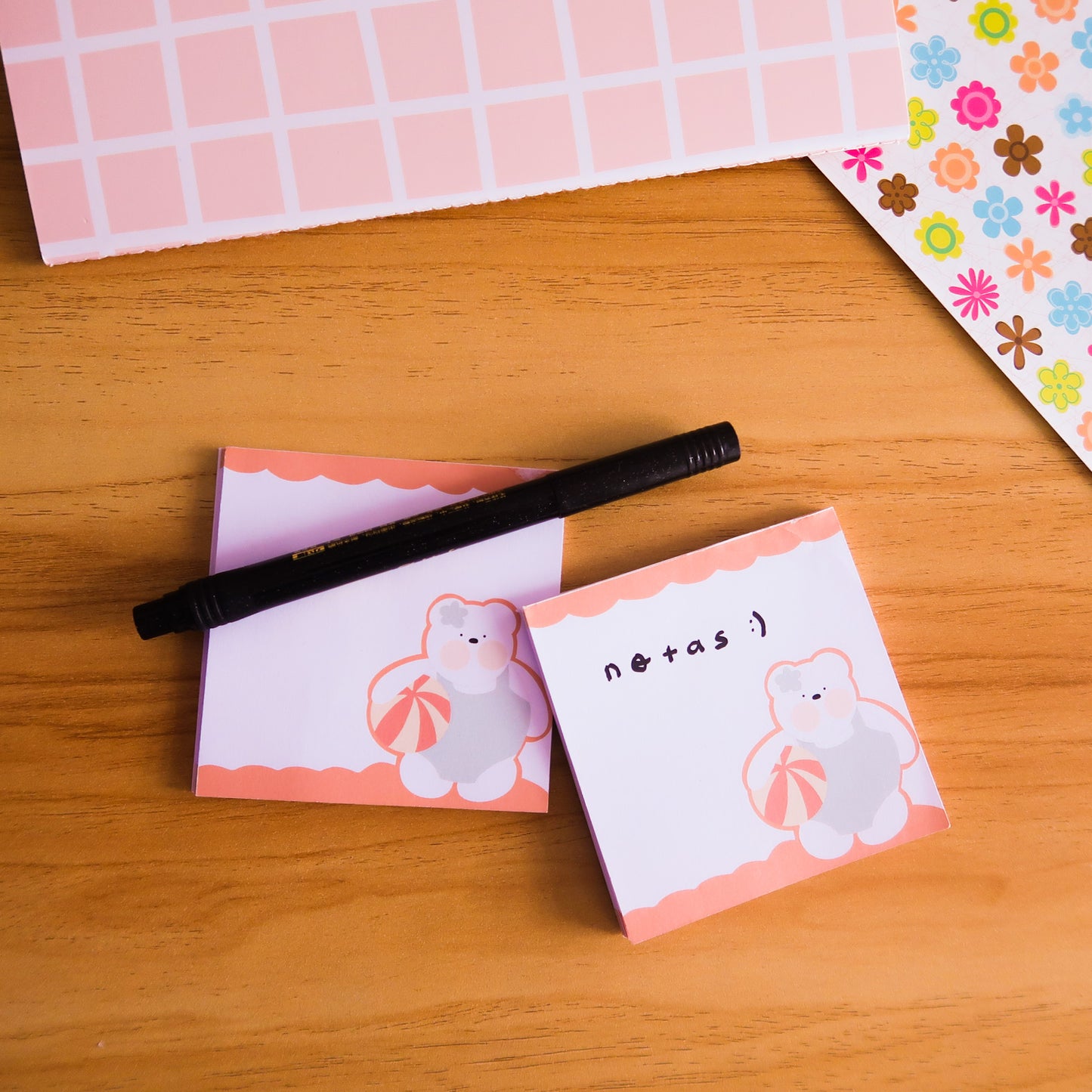 Bloc de notas – osito playa