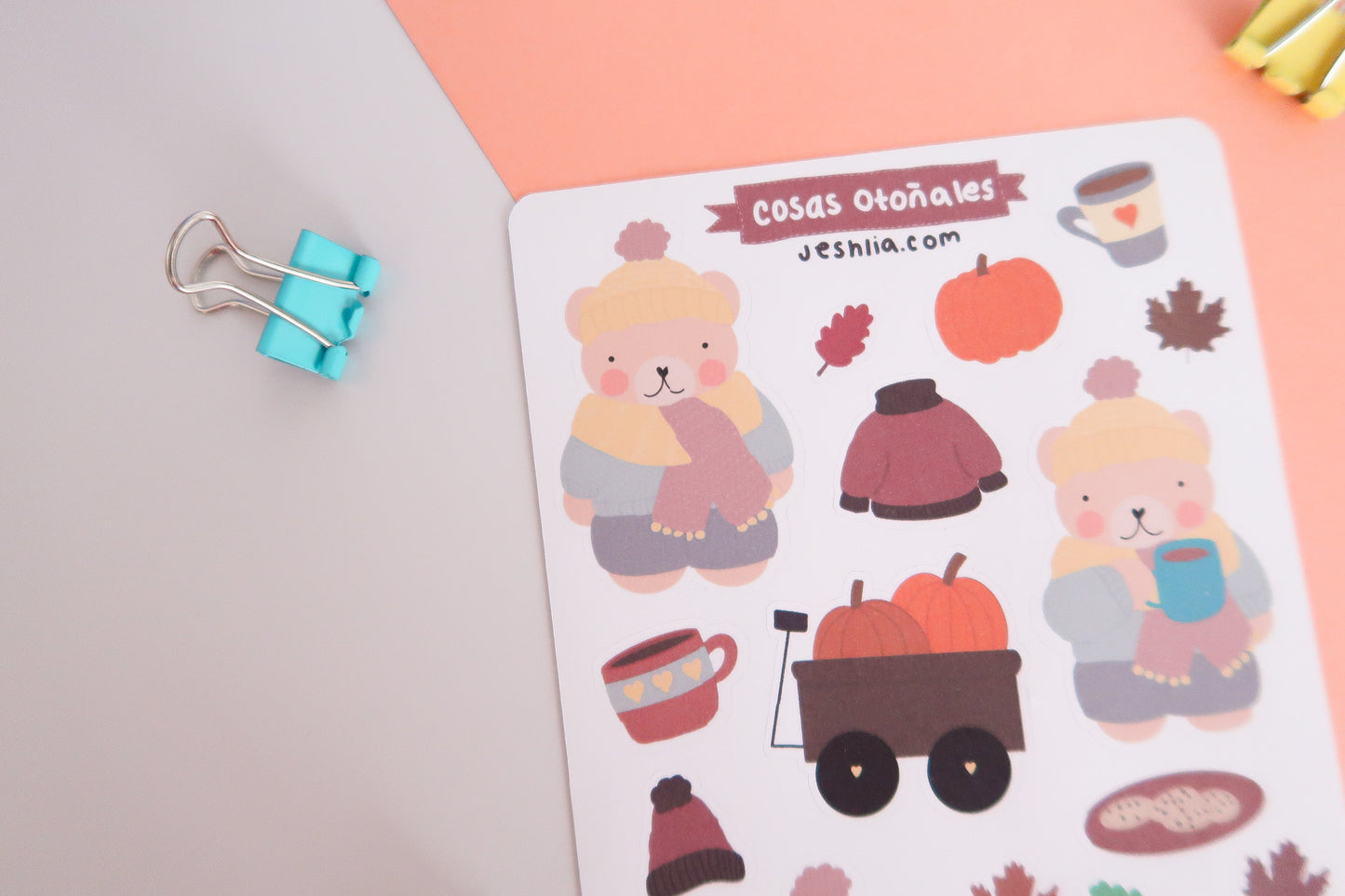 Planilla de stickers - cosas otoñales